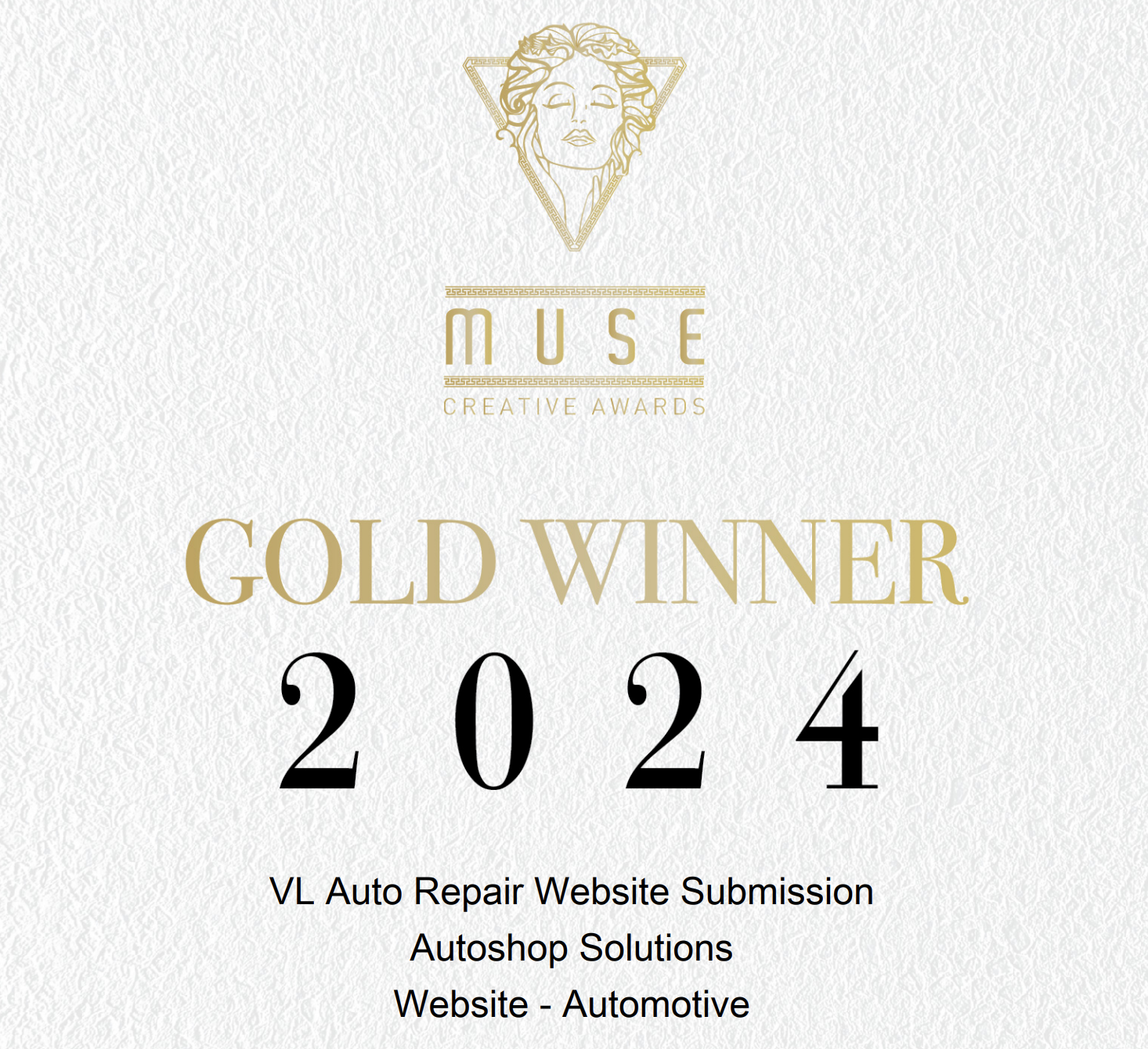 VL Auto Repair- 2024 Winner of Gold MUSE Creative Award for Website Design